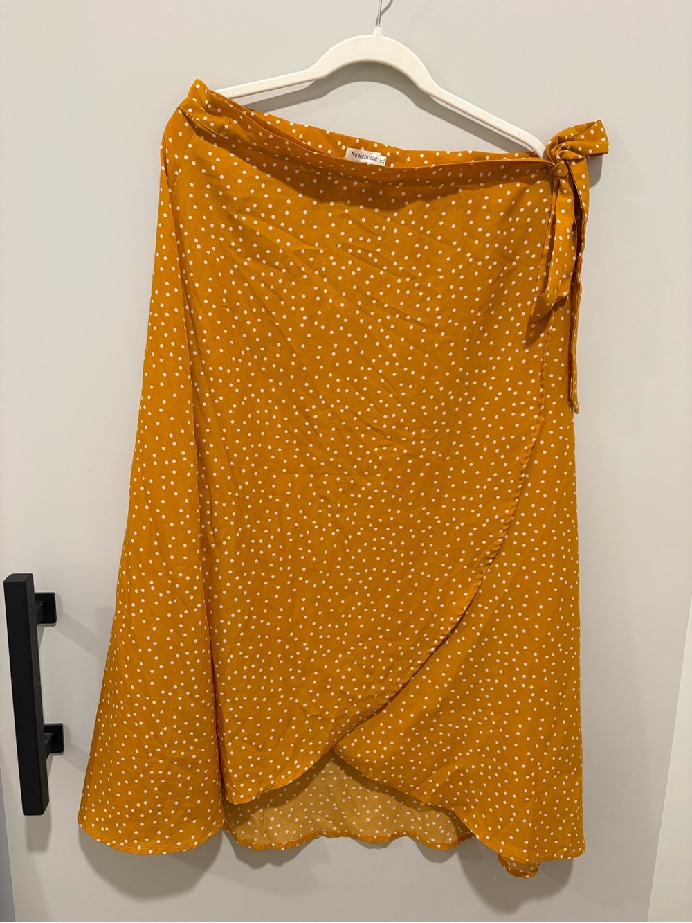 Mustard Polka Dot Wrap Skirt - Women
